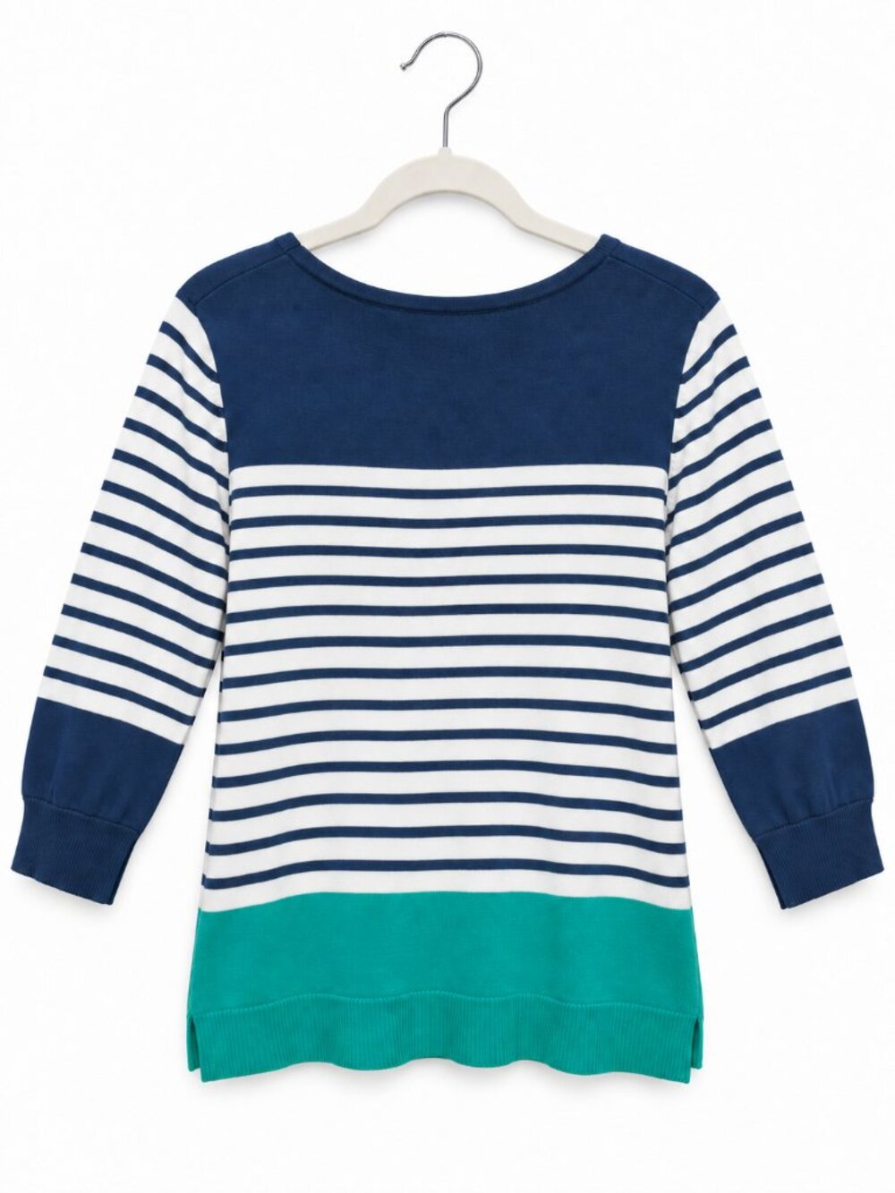Chaps Navy White Teal Nautical Striped Mint Green Colorblock Band